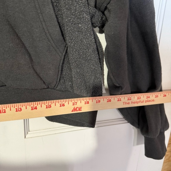 Aerie Patchwork Hoodie Charcoal Gray Size Small Oversized Super Soft Lounge - Picture 6 of 10
